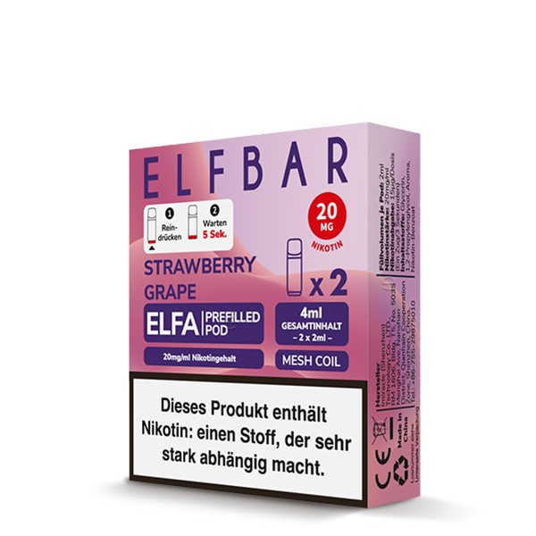 Strawberry Grape - ELF BAR ELFA POD 20mg (2x)