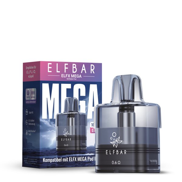Refillable Pod - ELFX MEGA Leerpod ELFBAR ELFA 10ml (1x) 0,6 Ohm