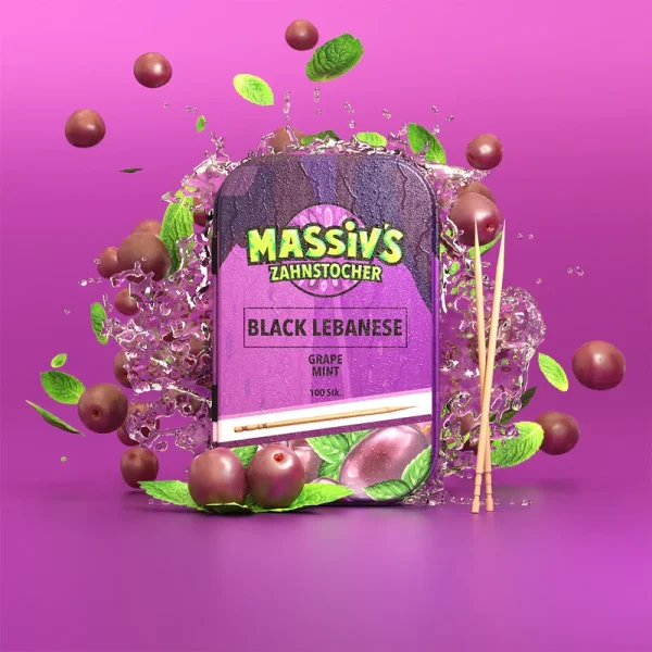 BLACK LEBANESE - Grape Mint - Massivs Zahnstocher (100x)