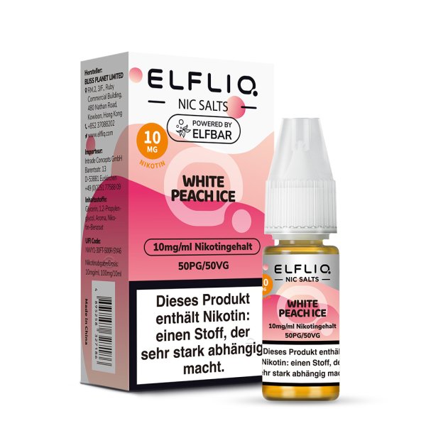 White Peach Ice - ELFLIQ Nikotinsalz