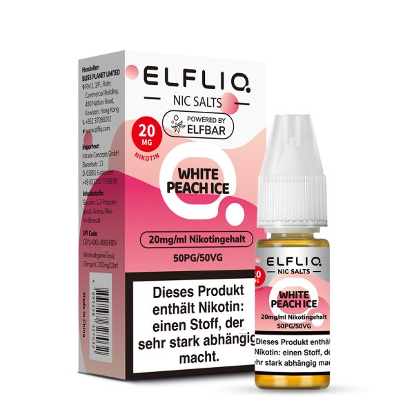 White Peach Ice - ELFLIQ Nikotinsalz 20mg