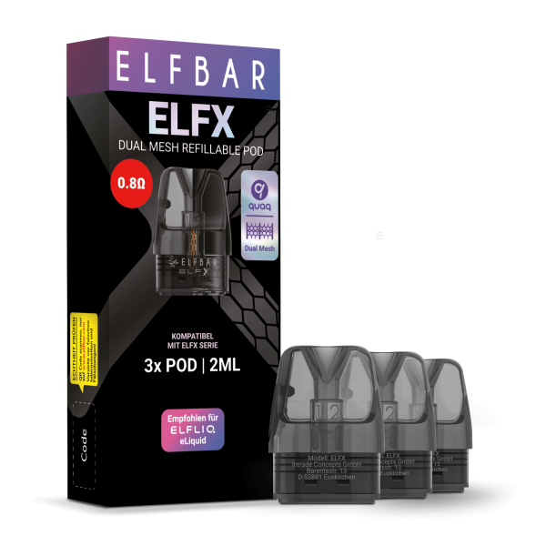 Refillable Pod - ELFX Leerpod ELFBAR ELFA 2ml (3x) 0,8 Ohm | Fair Vap