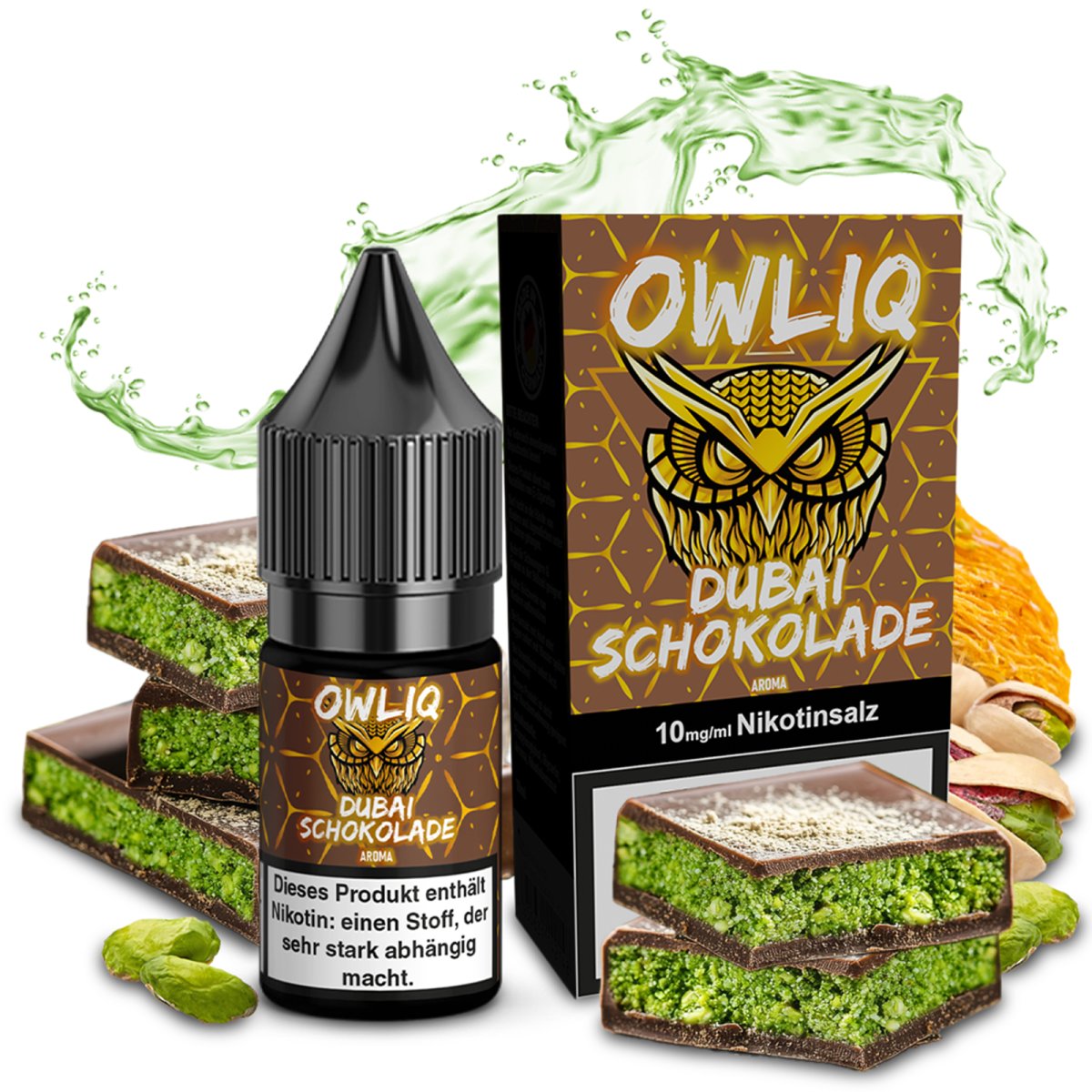 Dubai Schokolade Overdosed - OWLIQ Nikotinsalz | Fair Vape