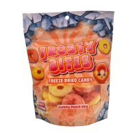 Frosty Bites - Gummy Peach Rings - Freeze Dried Candy -...