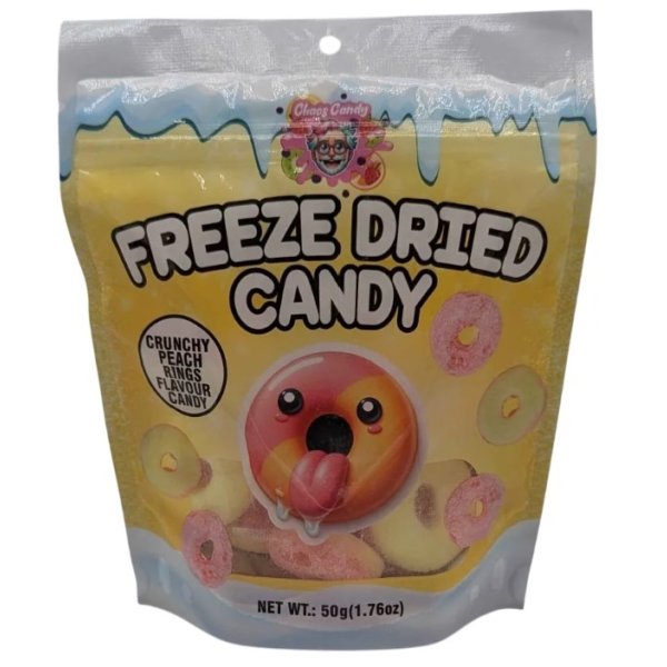 Chaos Candy - Crunchy Peach Rings - Freeze Dried Candy - 50g (1x)