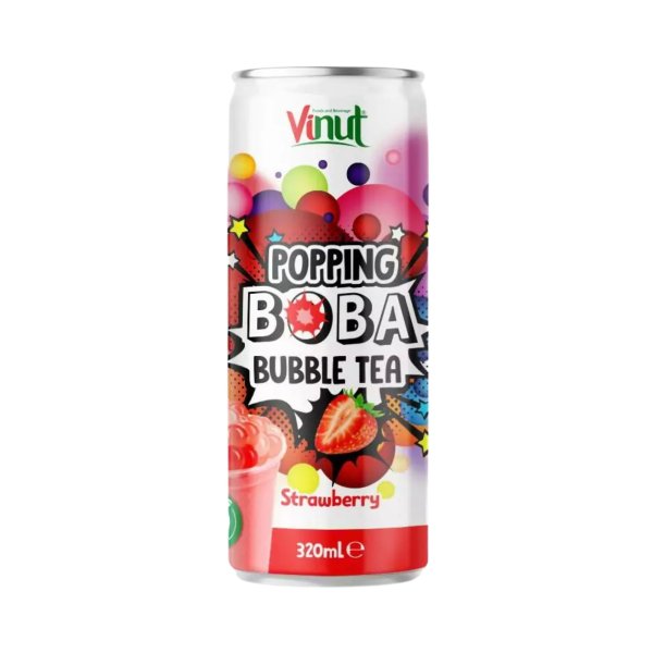 Popping Boba Bubble Tea Drink - Strawberry - 320ml