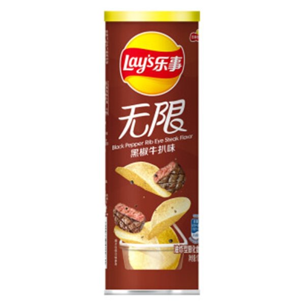 Lays - Unlimited Black Pepper Rib Eye Steak Flavor - 90g [CN]