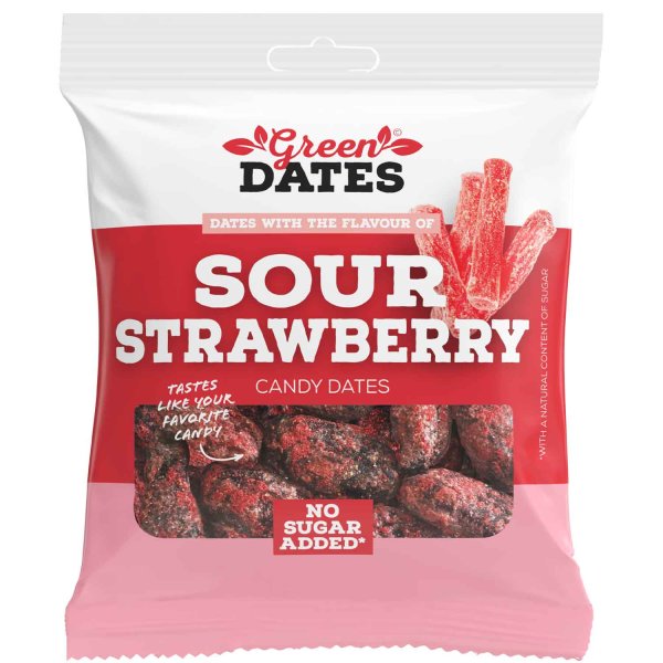 Green Dates Datteln - Sour Strawberry - 90g [DK]
